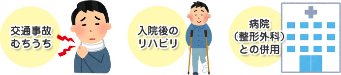 交通事故・むちうち 入院後のリハビリ 病院との併用
